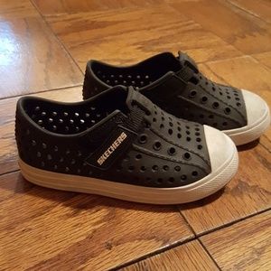 Black toddler boys skechers sneaker sandals